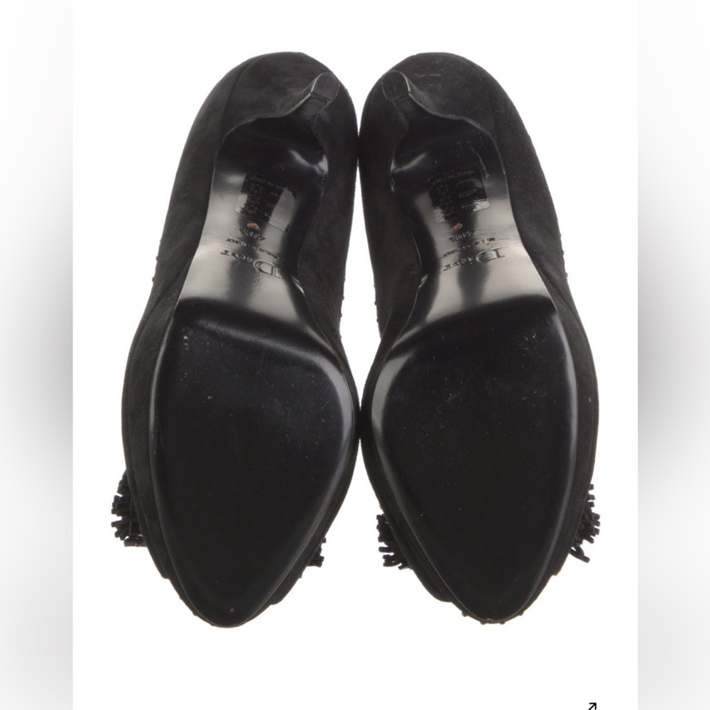 Dior Black suede platform Peep-Toe Heels size 40.5 - Picture 5 of 5